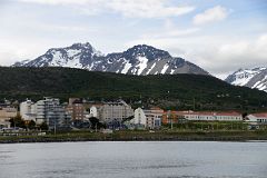 01E Ushuaia Eastern End Of Downtown Area With Maritime Museum And Martial Mountains Above From Cruise Ship Leaving For Antarctica